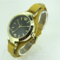 Geneva quartz alloy women waterproof leather bracelet watch at lady